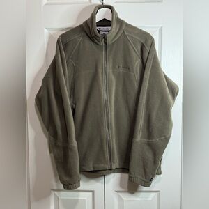 Columbia Stone Brown Zip Front Fleece Jacket with Zipper Pockets M